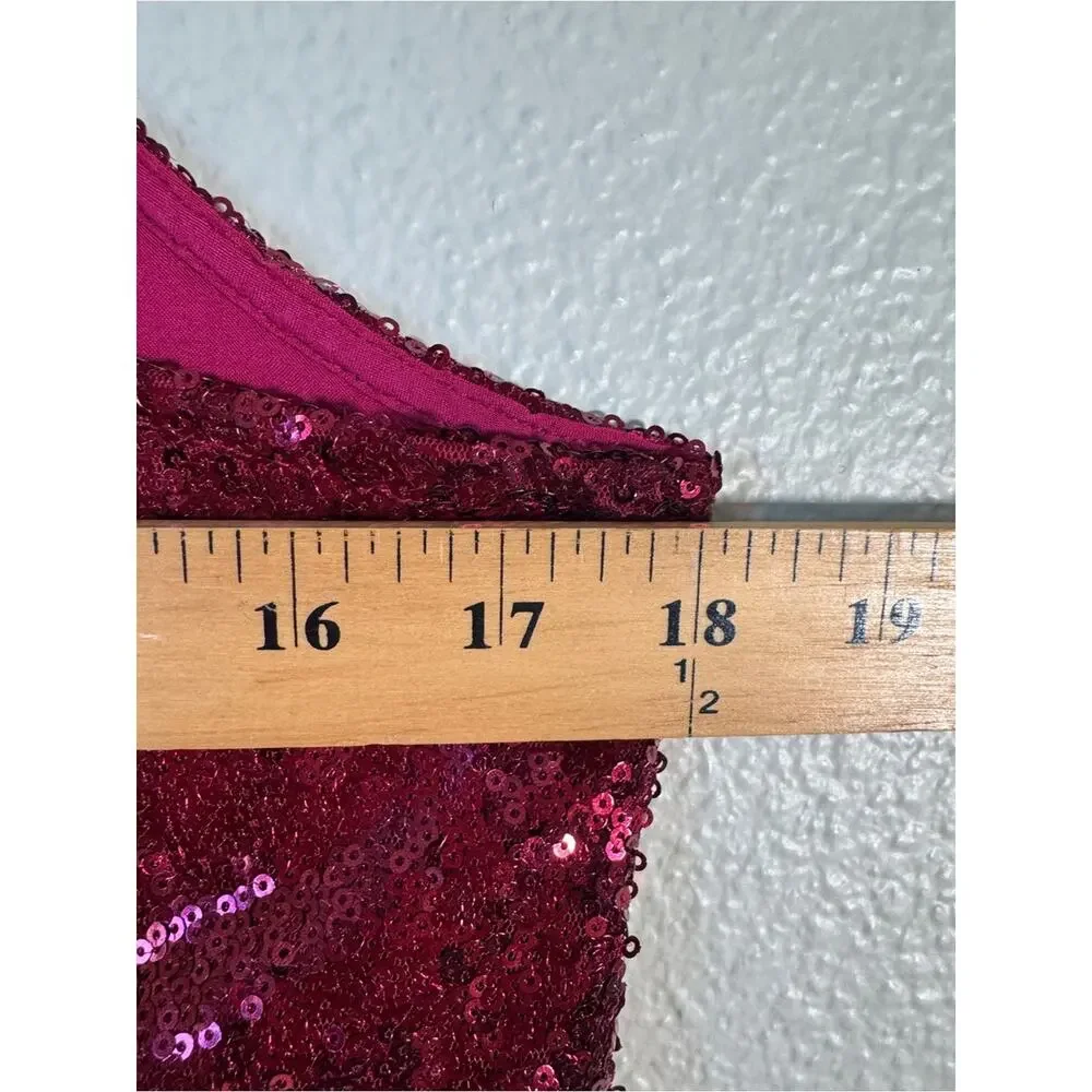 Free People Red Sequined Mini Dress Womens XS Babydoll Party Holidays Glam